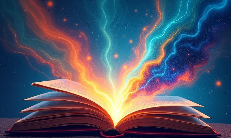 Imagem abstrata representando a exploração de novas ideias ou mundos através da leitura.