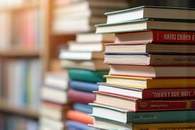Pilha de livros populares.